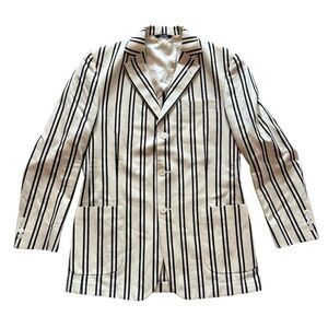 Brooks Brothers Men's Striped Blazer Black Size M Formal Two-Button